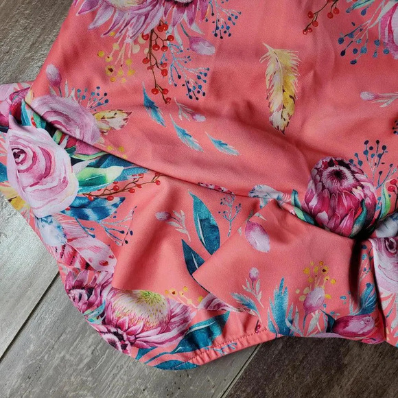 SHEIN Baby Girl Floral Print Raglan Sleeve Peplum One Piece Swimsuit Size 80 - Picture 13 of 15